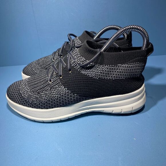 FITFLOP Uberknit Women High Top Slip-On Sneaker US 5EU 36 Black E91 -461 - Picture 4 of 7